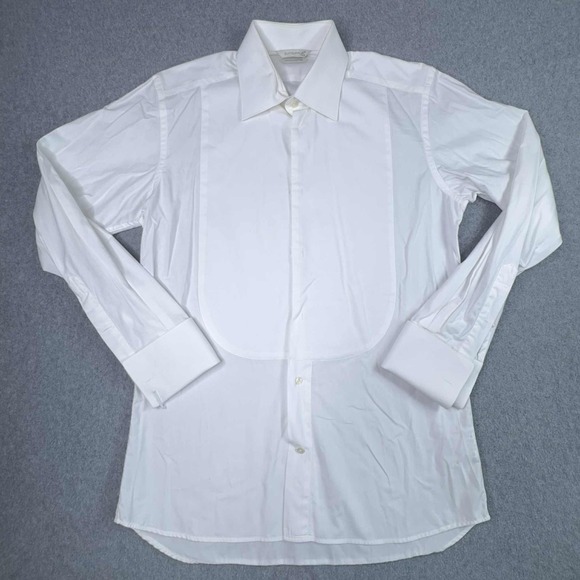 Suitsupply Tuxedo Shirt 15 3/4 40 White‎ Bib Front French Cuff Egyptian Cotton